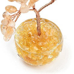 Натуральные желтые кварцевые чипсы украшения из дерева жизни&nbsp;DJEW-B013-01C