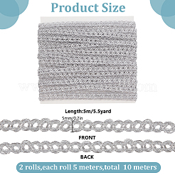 Ruban de dentelle tressée en polyester&nbsp;OCOR-WH0108-07B