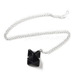 Pendules de radiesthésie avec pendentif en obsidienne naturelle&nbsp;G-Q016-04B