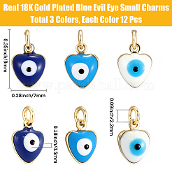 36шт 3 цвета латунные эмалевые подвески&nbsp;KK-BBC0021-93