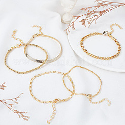 Набор браслетов из латунной цепи&nbsp;SJEW-GA0001-03
