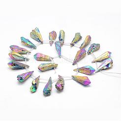 Chapelets de perles de cristal de quartz naturel électrolytique&nbsp;G-G890-A-07