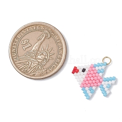 Подвески в виде рыбок из стеклянных бусин&nbsp;PALLOY-MZ01219-01