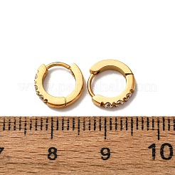 Pendientes de aro de acero inoxidable 304 con circonita cúbica transparente&nbsp;EJEW-D331-18A-G