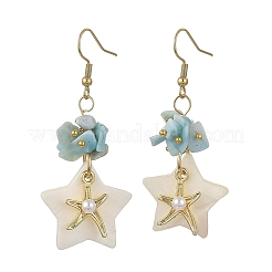 Pendientes colgantes de larimar natural&nbsp;EJEW-JE07403