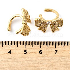 Латунные серьги-манжеты из прозрачного кубического циркония&nbsp;EJEW-K309-06G