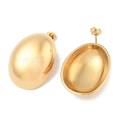 Ионное покрытие (ip) овальные серьги-гвоздики из нержавеющей стали 304&nbsp;EJEW-B108-04G