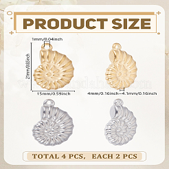 4 шт. подвески из нержавеющей стали 304 двух цветов&nbsp;STAS-LP0004-70