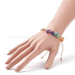 Braccialetti di perline intrecciate con pietre miste naturali e sintetiche&nbsp;BJEW-JB08719-02