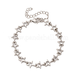 Messing-Gliederarmbänder mit Mikropflaster und klaren Zirkonia für Damen&nbsp;BJEW-D342-01P