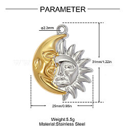 Pendentifs en acier inoxydable 304&nbsp;SA-OY002-50G