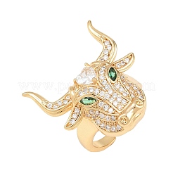 Messing Micro Pave Zirkonia Manschette offene Ringe&nbsp;CU-Z002-01G
