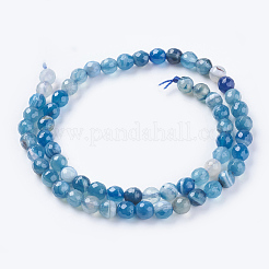 Chapelets de perles en agate à rayures naturelles&nbsp;X-G-G581-6mm-05