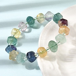 Bracelets extensibles en perles de fluorite naturelle colorée pour femmes&nbsp;BJEW-D461-01