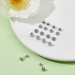 2 пара серег-гвоздиков из углеродистой стали с микропаве из кубического циркония для женщин&nbsp;EJEW-HS0001-16P