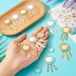 Наборы для изготовления подвесок из сплава с перьями в виде купола&nbsp;DIY-TA0011-22