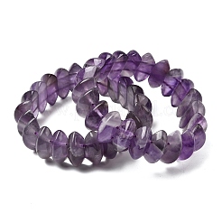 Doppelkegel-Stretcharmbänder aus natürlichen Amethystperlen für Frauen und Männer&nbsp;BJEW-C097-05A