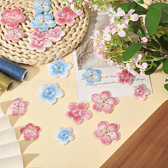 24 шт. 2 пакета цветочных вышитых заплаток на ткани&nbsp;PATC-CA0001-38
