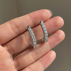 925 Ohrstecker aus Sterlingsilber mit Moissanit-Pavé für Damen&nbsp;ZZ2573
