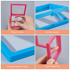 12 шт. 6-цветные квадратные прозрачные ПЭ тонкие пленочные подвесные коробки для ювелирных изделий&nbsp;ODIS-GA0001-71