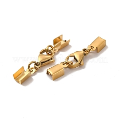 Fermoirs mousquetons en acier inoxydable 304 avec placage ionique (IP) et emembouts de cordon&nbsp;LS-STAS-H179-02G
