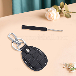 1 комплект брелоков-подвесок из коровьей кожи&nbsp;KEYC-CL0001-26A