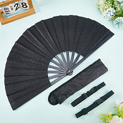 Веер из блестящего пластика и ткани Оксфорд с чехлами для вееров&nbsp;AJEW-WH20022-89A