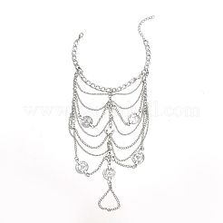 Fußkettchen im Bohème-Stil aus Legierung mit Münzquaste und mehrlagigem Zehenring für Damen&nbsp;FS-WGD13F5-01