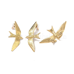 Набор сережек-гвоздиков и колец-манжет из нержавеющей стали 304 с изображением голубя мира.&nbsp;SJEW-C008-03G