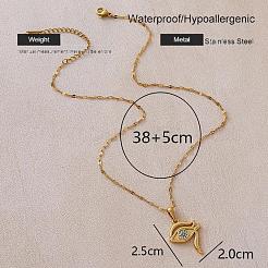 Collane vintage da donna con ciondolo occhio di Ra in vetro e acciaio inossidabile 304.&nbsp;LS-EQ3909