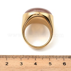 Fingerringe aus Edelstahl 304 mit Katzenaugen-Motiv für Damen&nbsp;RJEW-Z143-02G-01