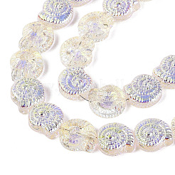 Chapelets de perles en verre transparent électrolytique&nbsp;EGLA-Q136-02A-01