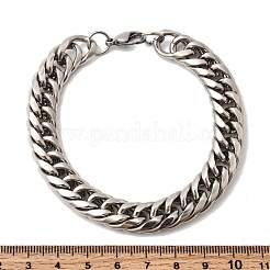 201 bracciali a catena cubana in acciaio inossidabile per uomo e donna&nbsp;STAS-T077-21P-02