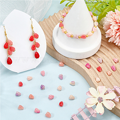 80 шт. 4-х цветные резные бусины из синтетического коралла&nbsp;CORA-SP0001-09