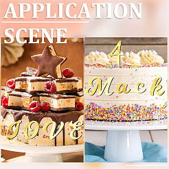 2 Satz Geburtstagsthema Spiegeleffekt Acryl Geburtstag Cupcake Einlegekarte Dekoration&nbsp;AJEW-SP0001-77A