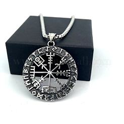 Винтажный кулон в виде полого компаса Viking из нержавеющей стали 304 для мужчин и женщин.&nbsp;RB1403