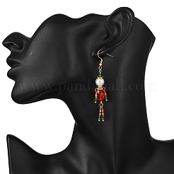 Серьги-подвески из стекла и нержавеющей стали 304 в форме человека&nbsp;EJEW-MZ00482