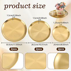 6 bandeja redonda de acero inoxidable 201 para guardar joyas y anillos&nbsp;AJEW-NB0009-43