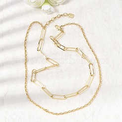 Латунная цепочка из скрепки&nbsp;NJEW-L013-17G