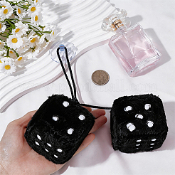 Colgantes de tela de peluche con forma de dados&nbsp;HJEW-SP0001-84C