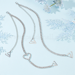 2 комплект из 2-х стильных латунных нескользящих бретелей для бюстгальтера со стразами&nbsp;AJEW-NB0003-13