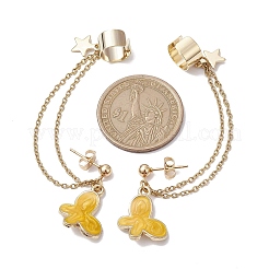 Chaînes de boucles d'oreilles manchettes en acier inoxydable 304 doré clair&nbsp;EJEW-JE05685-03