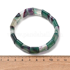 Bracelets extensibles en perles d'agate naturelle carrée veinée de dragon (teinte et chauffée) pour femmes et hommes&nbsp;GG-CBA9ACE-B16
