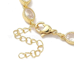 Ovale Messingarmbänder mit Zirkonia-Pavé für Damen&nbsp;BJEW-P385-02G-05