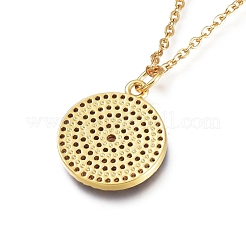 Colliers en laiton avec pendentif avec zircone cubique de micro pave&nbsp;X-NJEW-L146-34B-G