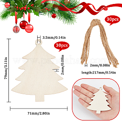 30 pz di ornamenti in legno naturale grezzo&nbsp;WOOD-SC0001-77