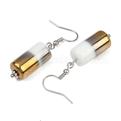 Полупрозрачные непрозрачные стеклянные бусины из гальванической колонны висячие серьги&nbsp;EJEW-JE04588-06