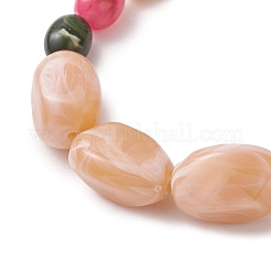 Женские эластичные браслеты из акриловых бусин&nbsp;BJEW-JB12166-01