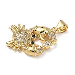 Pendentifs en laiton zircon cubique transparent&nbsp;KK-L257-02G-01