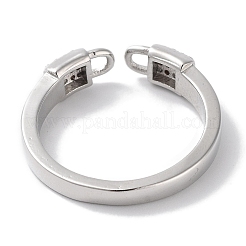 Латунные микро проложить манжеты кольца кубического циркония&nbsp;RJEW-G310-04P